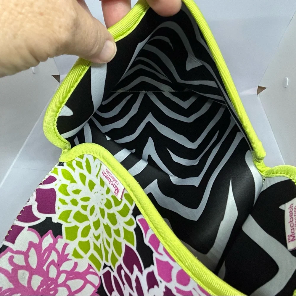 The MacBeth‎ Collection Zebra Floral Neoprene Reversable Laptop Sleeve